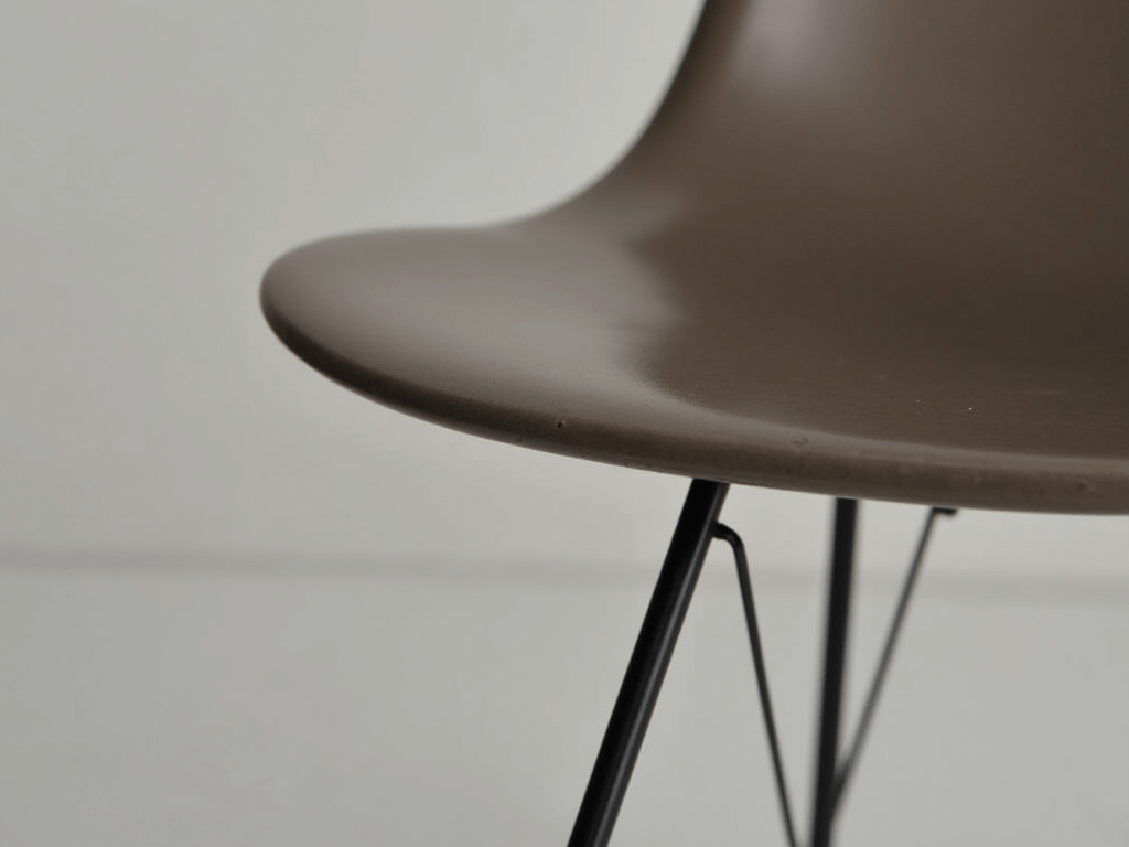 Close up angle of metal dining chair