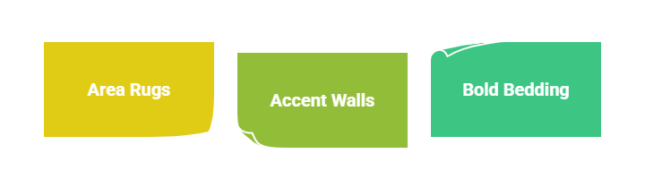Add Colour and Pattern Rugs, Walls, and Statement Pieces
