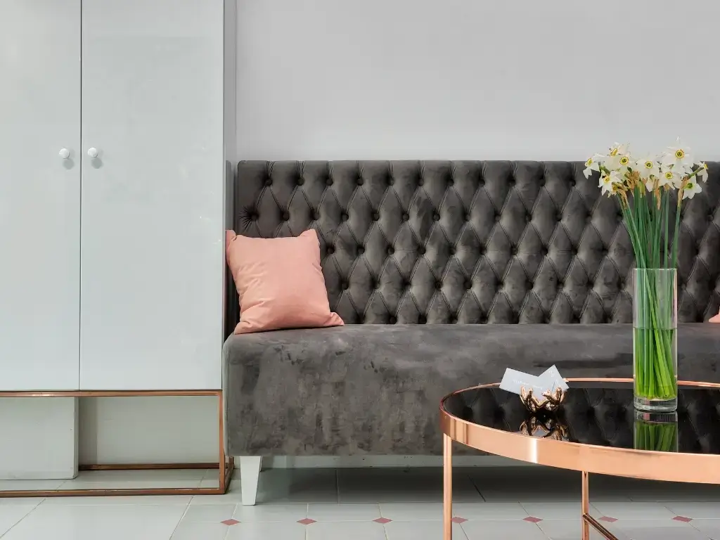 Grey Velvet Sofa
