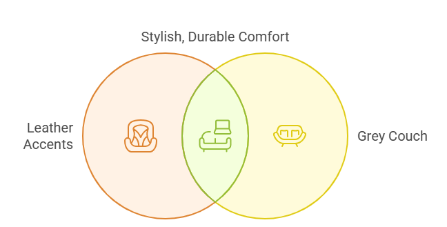 Add Leather Accents to Your Grey Colour Couch