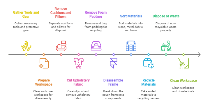 Guía paso a paso para retirar y reciclar un sofá