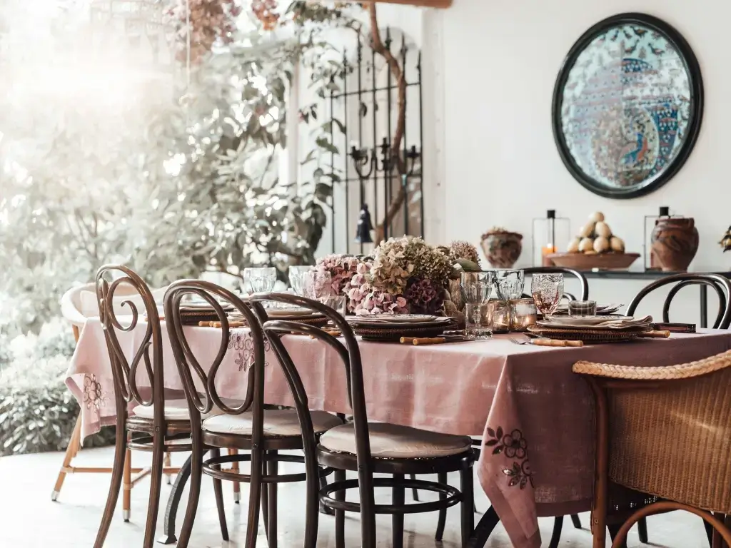 Add Colour to a Rustic Space with a Round Dining Table