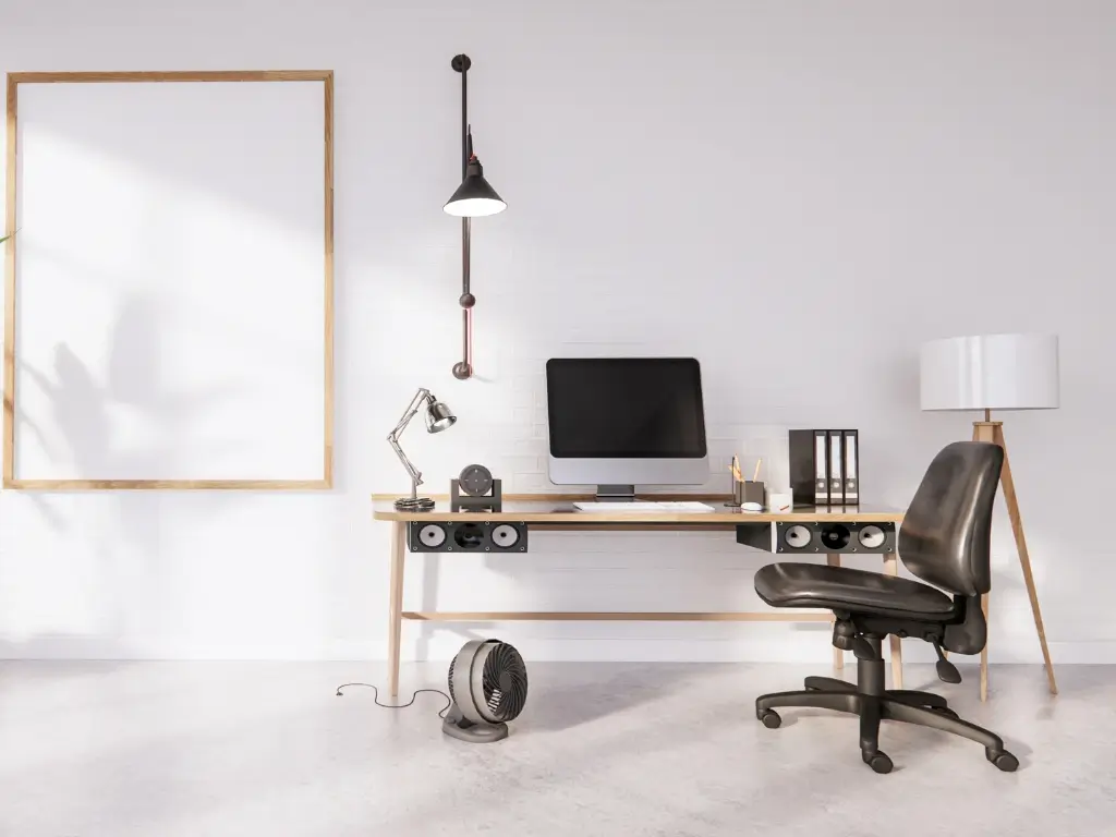 Monochromatic Moment Streamlined Home Office Designs