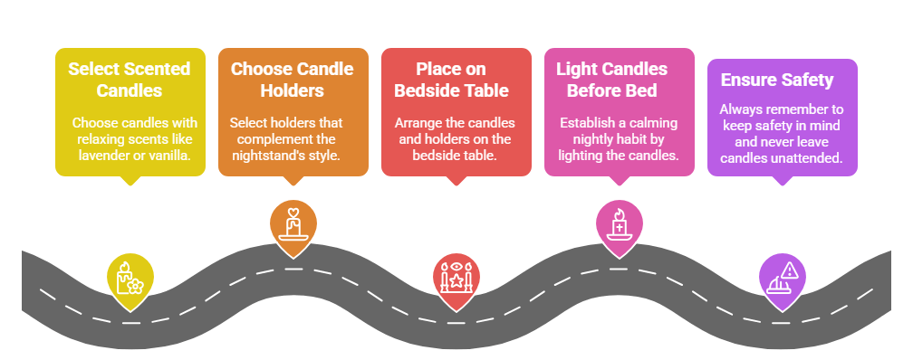 Set the Mood Bedside table decor with Scented Candles