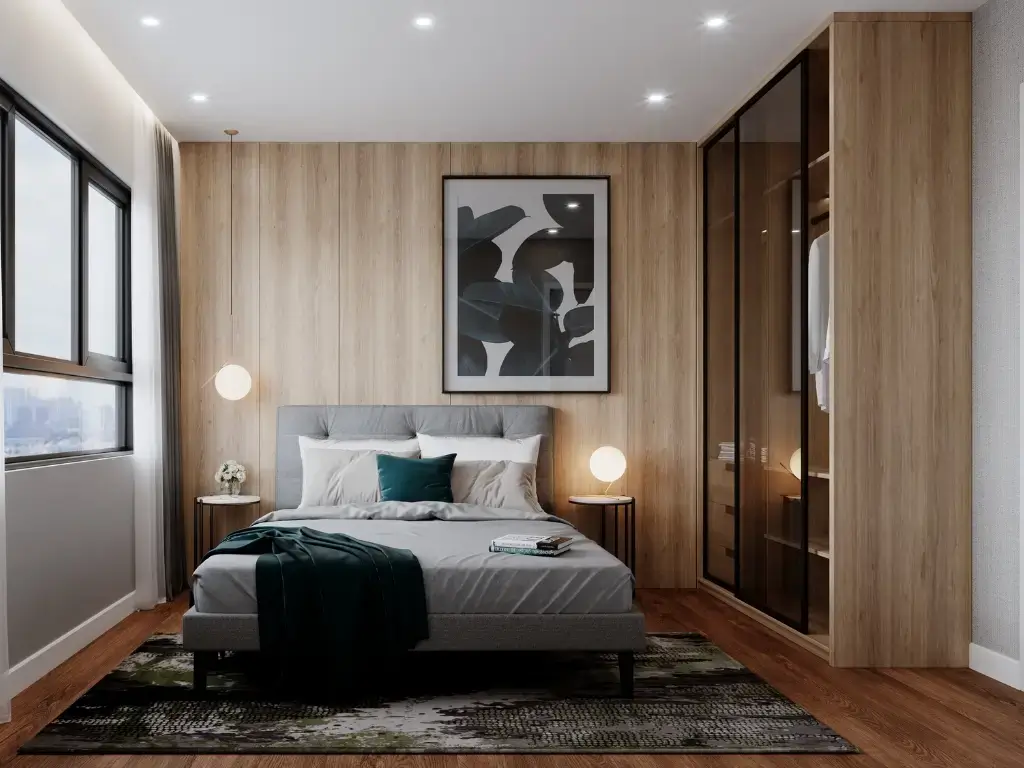 El revestimiento de madera como elemento atemporal del dormitorio